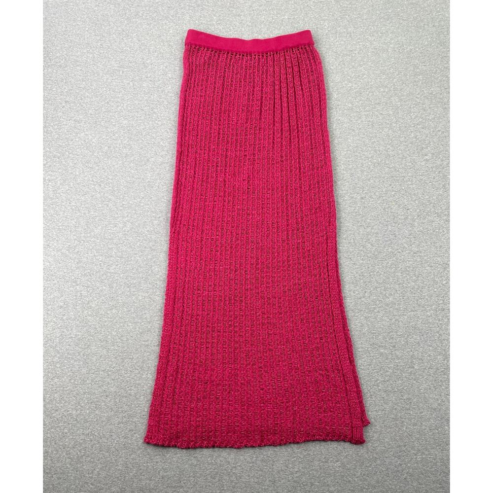 NWOT Free People Beach Havana Knit Skirt XS Pink Midi Maxi Crochet Side Slits